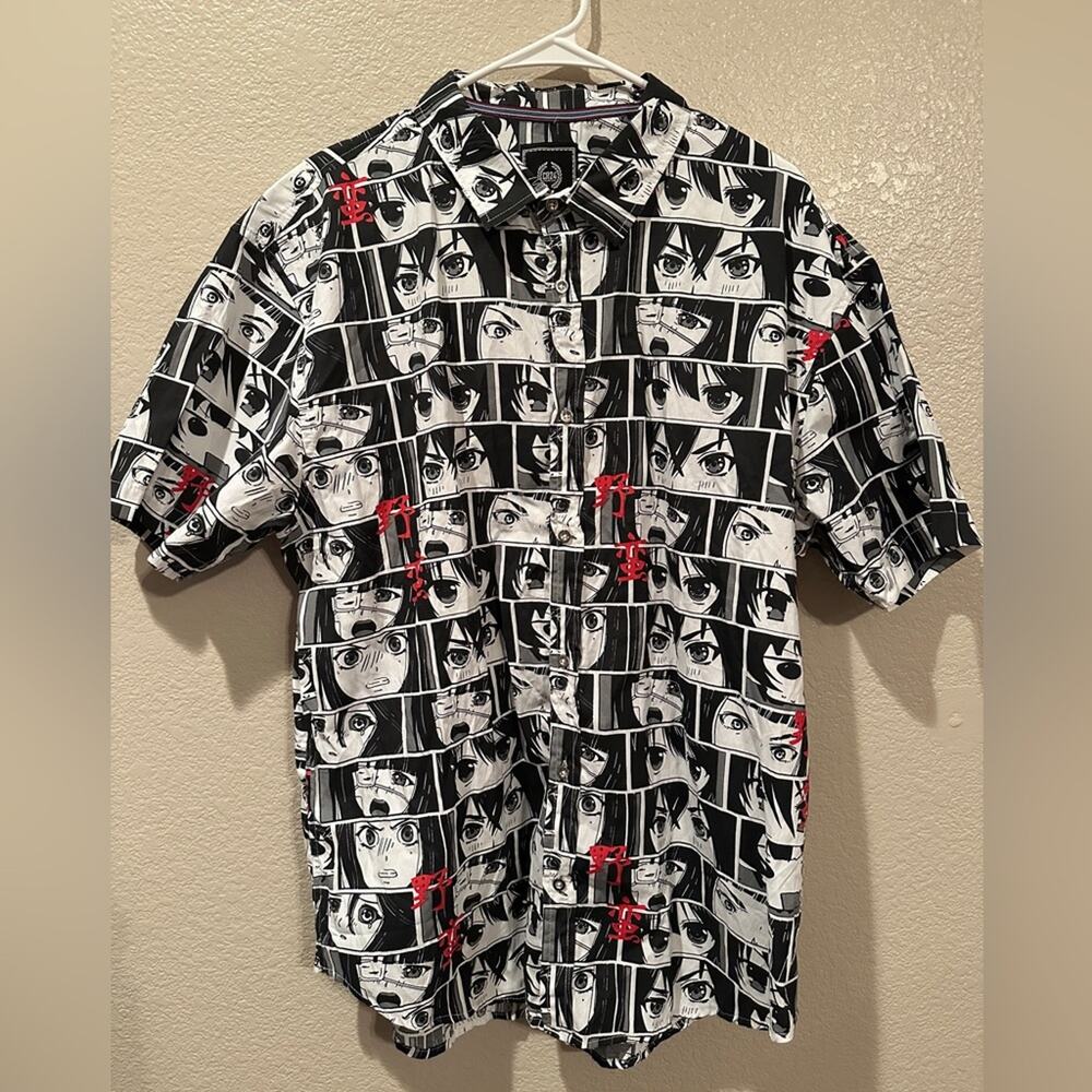 CR-24 Chrome Edge Bordo Cromato Anime Button Up black white red comic 2X